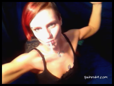skype cam girl flexing her biceps on webcam